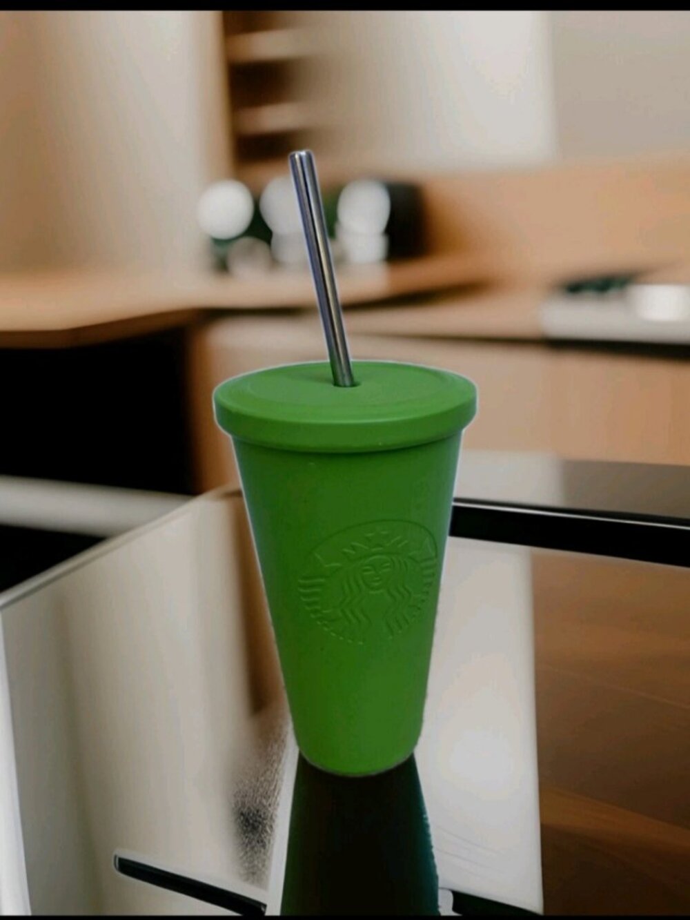 Starbucks Stainless Steel Lime Green Neon Matte 2015 16oz Tumbler